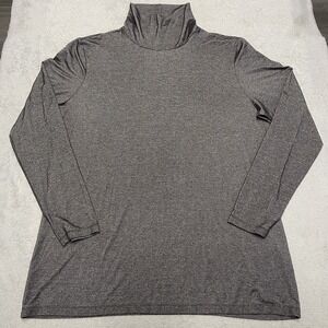 J McLaughlin Turtleneck Shirt Large Gray Shimmer Layering Stretch Capsule Layer